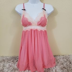 Betsey Johnson Pink Lace Chemise Lingerie